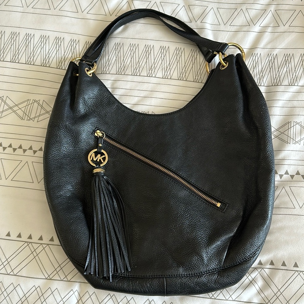 Michael Kors hobo satchel with gold hardware